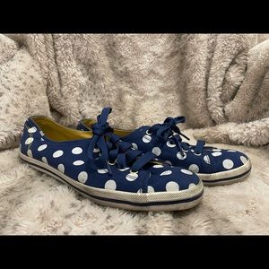 Keds - Polka Dot Sneakers - Royal Blue w/ White - Size 7.5